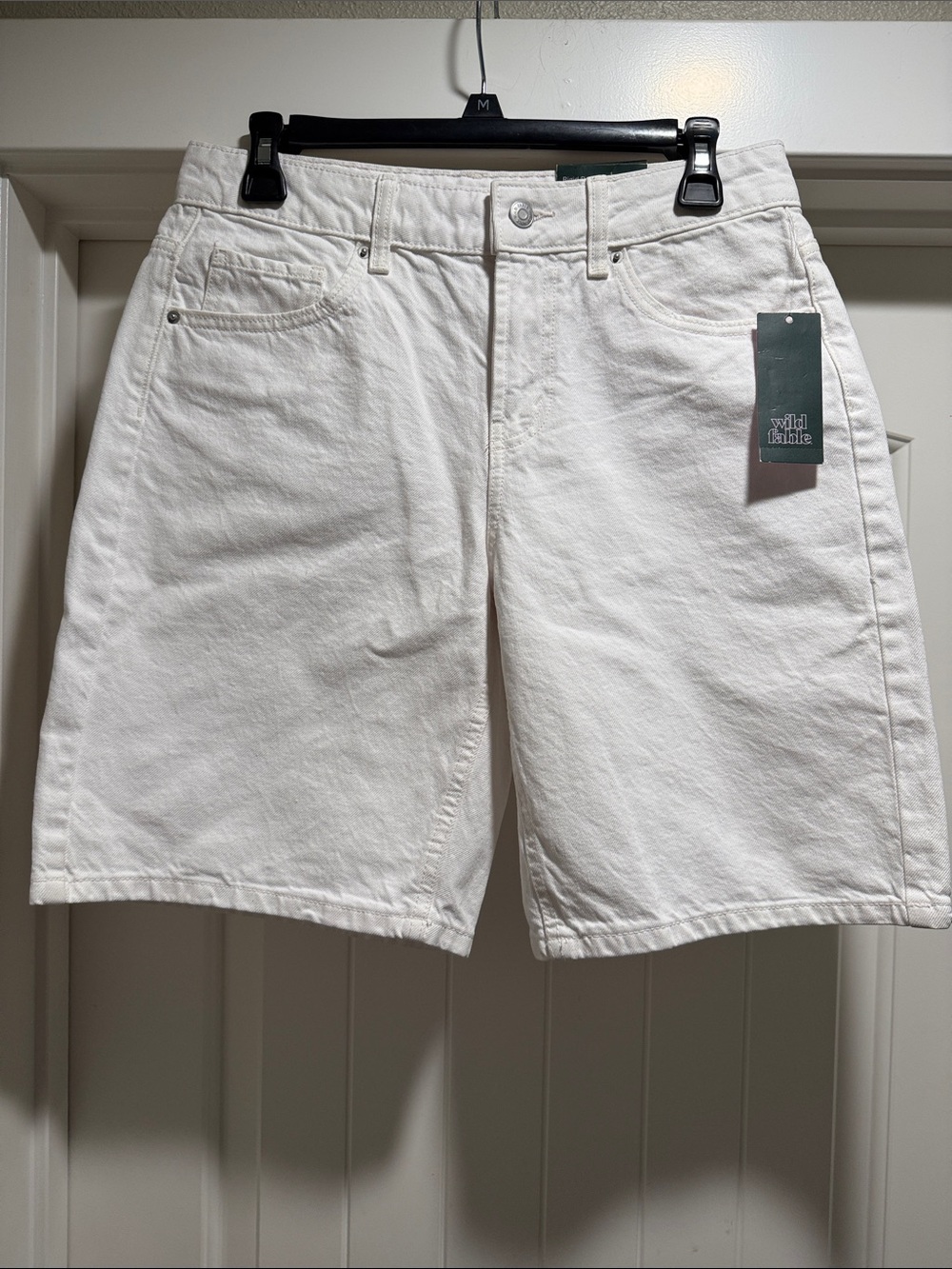wild fable White Mid-Rise Rigid Denim Jorts